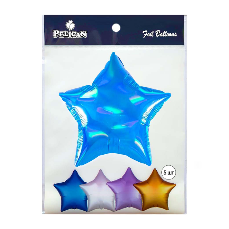 Кулька фольгована PELICAN 18“, ЗІРКА ГОЛОГРАМА БЛАКИТНА 45 см Блакитний Pelican (832664) KNZ Кулька фольгована PELICAN 18“, ЗІРКА ГОЛОГРАМА БЛАКИТНА 45 см Блакитний Pelican (832664) KNZ
