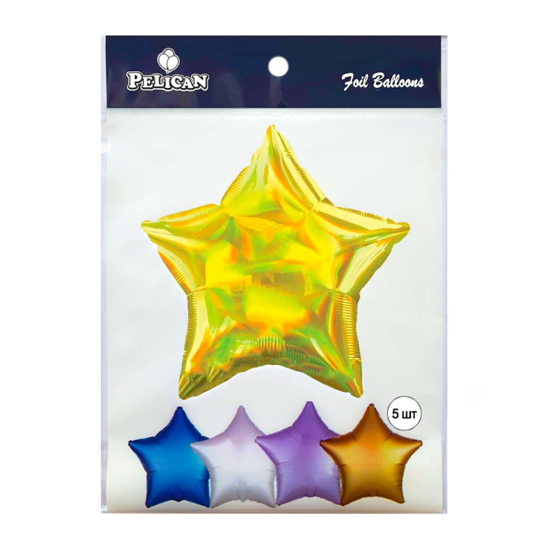 Кулька фольгована Pelican 10“ ЗІРКА ГОЛОГРАМА ЗОЛОТО 25 см, 5шт/уп Золотий Pelican (832761) KNZ Кулька фольгована Pelican 10“ ЗІРКА ГОЛОГРАМА ЗОЛОТО 25 см, 5шт/уп Золотий Pelican (832761) KNZ