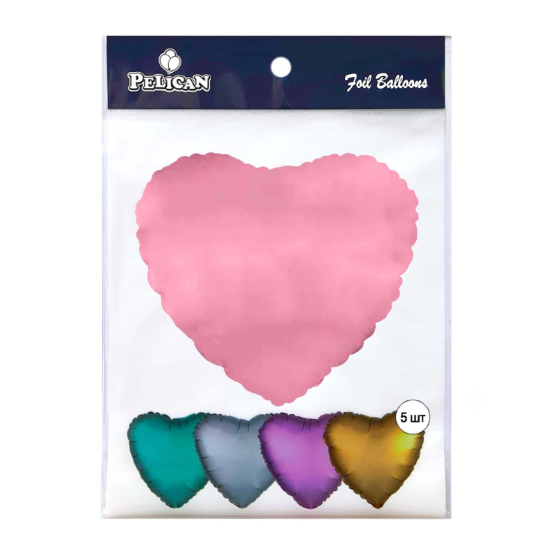 Кулька фольгована PELICAN серце 18“ (45см), ФІОЛЕТОВИЙ СВІТЛИЙ, 5шт/уп Фіолетовий Pelican (833612) KNZ Кулька фольгована PELICAN серце 18“ (45см), ФІОЛЕТОВИЙ СВІТЛИЙ, 5шт/уп Фіолетовий Pelican (833612) KNZ