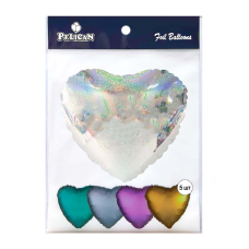 Кулька фольгована PELICAN 18“ СЕРЦЕ ГОЛОГРАМА БЛИСК СРІБЛО 45см, 5шт/уп Срібний Pelican (833652) KNZ