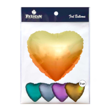 Кулька фольгована Pelican 18 “СЕРЦЕ ОМБРЕ ЯНТАРНО-ЗОЛОТО 45 см, (5шт) Помаранчевий Pelican (833677) KNZ