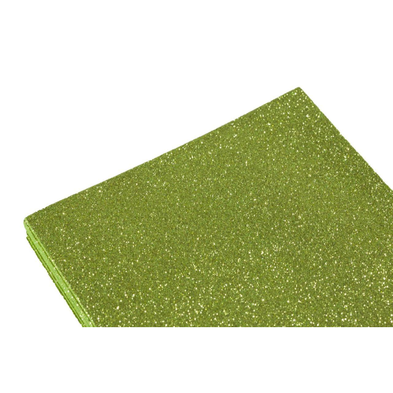 Фоамиран з блискітками 2мм 20*30см 10 аркушів САЛАТОВИЙ 8950 KNZ