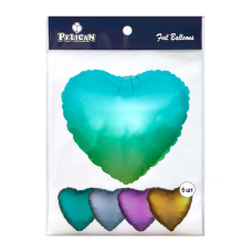 Кулька фольгована Pelican 18“ СЕРЦЕ ОМБРЕ М“ЯТНО-ЗОЛОТО 45 см, (5шт) Зелений Pelican (833678) KNZ