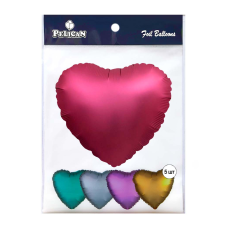 Кулька фольгована PELICAN серце 10“ (25см), сатин БОРДОВЕ, 5шт/уп Червоний Pelican (833749) KNZ