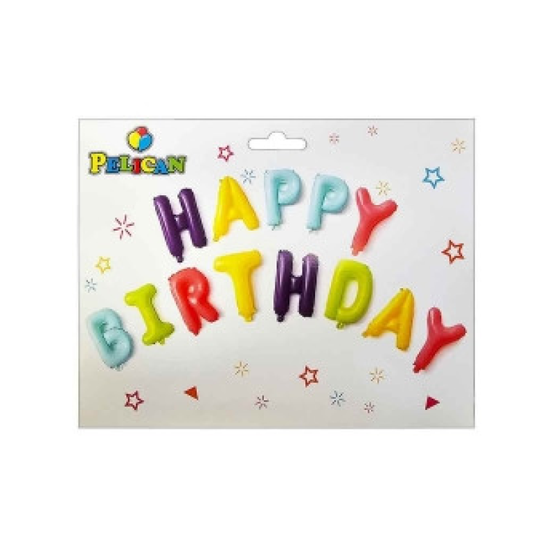 Набір з 13 кульок, HAPPY BIRTHDAY 40см, макарун Різнокольоровий Pelican (837105) KNZ Набір з 13 кульок, HAPPY BIRTHDAY 40см, макарун Різнокольоровий Pelican (837105) KNZ