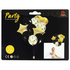 Набір з 10 кульок, чорне з золотом 836819 KNZ