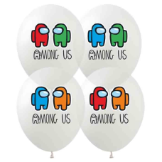 Кульки 12“ (30см) “Among Us на прозорому“ 10 шт/пач Pelican 828288 KNZ