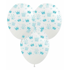 Кульки 12“ (30см) “Корони аквамарин“ 10 шт/пач Pelican 828698 KNZ