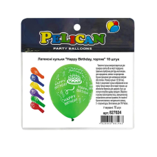 Кульки латексні 12“ (30см) “Happy Birthday, тортик“ 10 шт Pelican 827024 KNZ