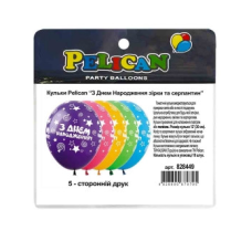 Кульки латексні 12“ (30см) “З Днем народження зірки та серпантин“ 10шт Pelican 82844 KNZ