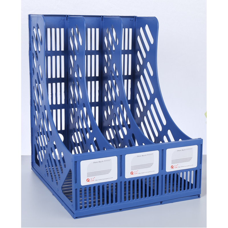 Лоток для паперу потрійний вертикальний збірний пластиковий 618 Синій KNZ