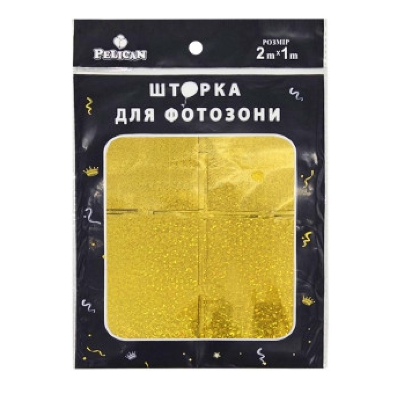 Фотозона 2 м х 1 м, “Квадрат голограма“ золото Золотий Pelican 872231 KNZ