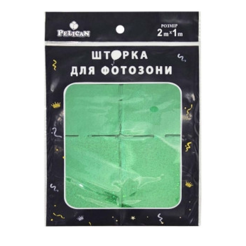 Фотозона 2 м х 1 м, “Квадрат голограма“ зелена Зелений Pelican 872238 KNZ