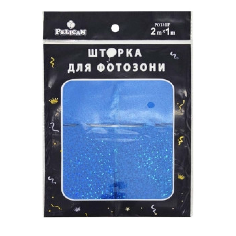 Фотозона 2 м х 1 м, “Квадрат голограма“ синя Синій Pelican 872236 KNZ