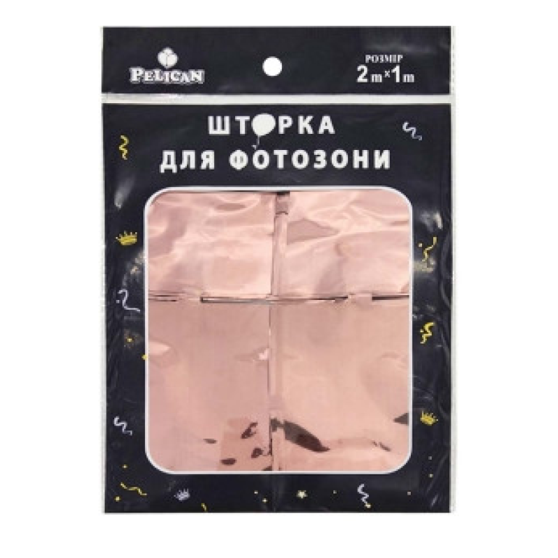 Фотозона 2 м х 1 м, “Квадрат голограма“ рожеве золото Рожевий Pelican 872233 KNZ