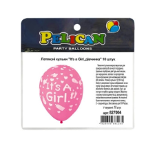 Кульки латексні 12“ (30см) “It“s a Girl, дівчинка“ 10шт Pelican 827004 KNZ