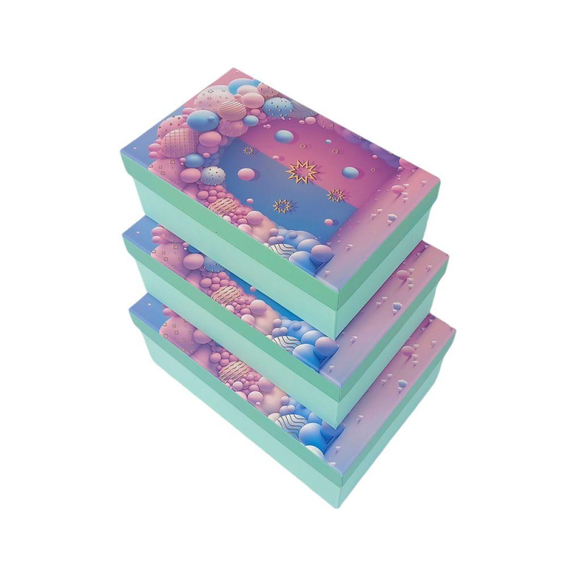 Набір коробок 3 штуки “Кульки“ 23х15х10/21х13х8/19х12х7см Unison 1037Y-003-1 KNZ