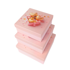 Набір коробок 3 штуки “Серця“ 19х19х9/17х17х8/15х15х6см Unison 2034Y-203-1 KNZ