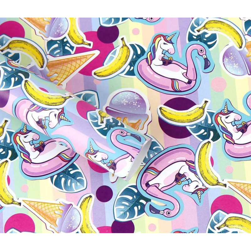 Папір для пакування подарунків 10 аркушів 100 х 70 см 50 г Unison PCZ10070-10-528 KNZ