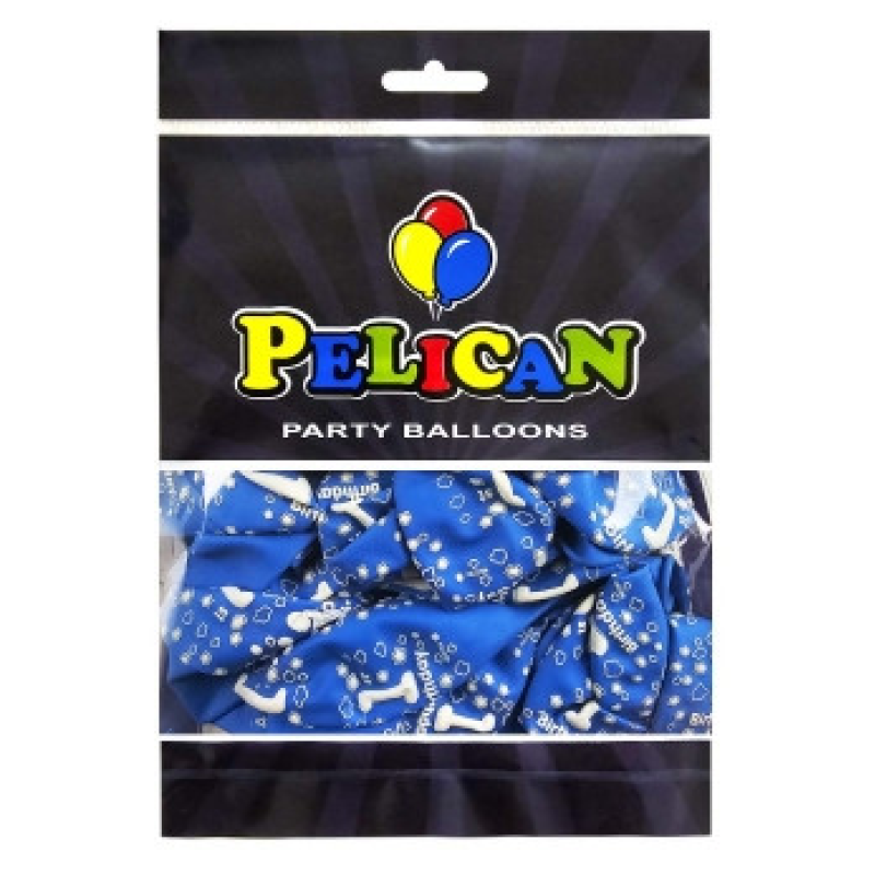Кульки латексні Pelican 12“ (30см) “1st Birthday, хлопчик“ 50 шт Синій Pelican 824002 KNZ