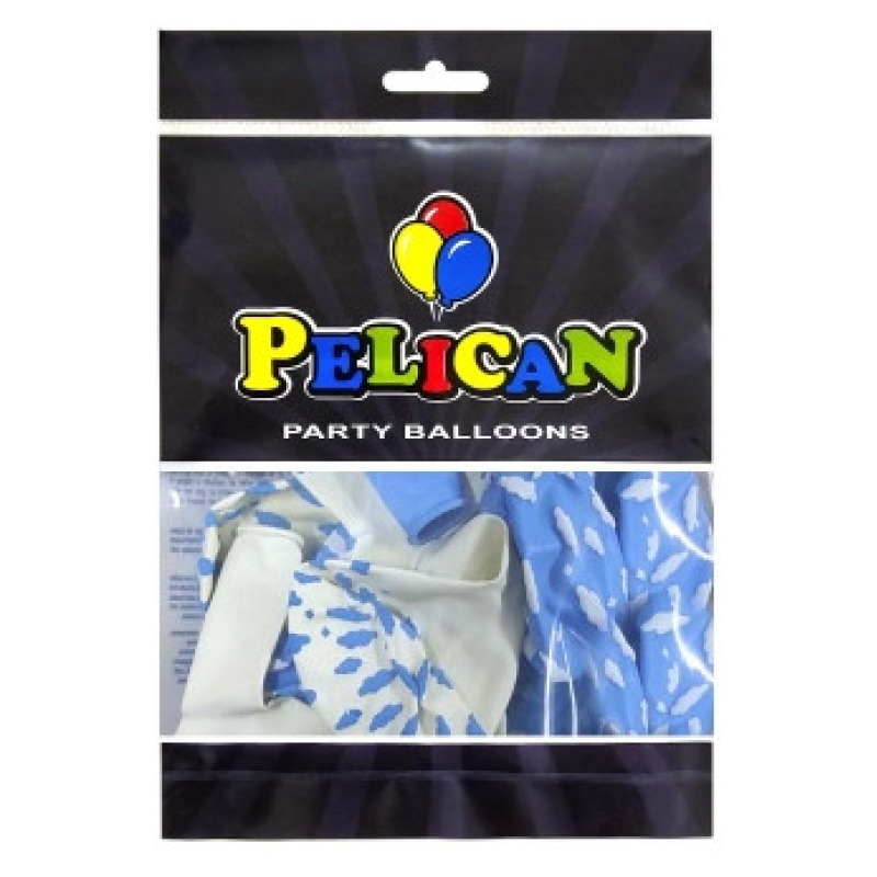 Кульки латексні Pelican 12“ (30см) “Тучки“ 50шт Блакитний Pelican 824007 KNZ