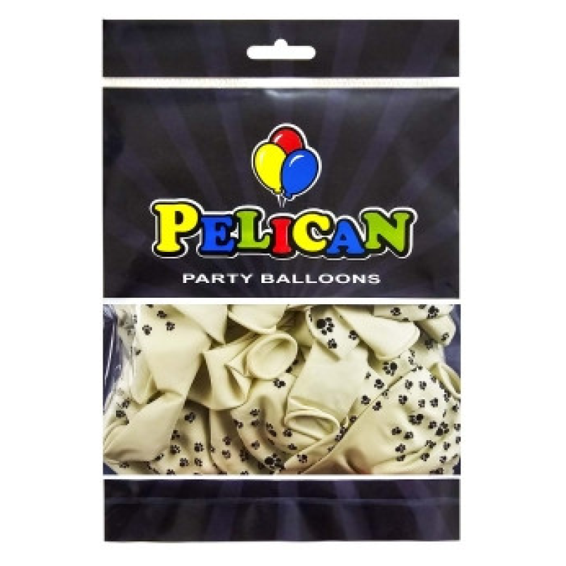 Кульки латексні Pelican 12“ (30см) “Лапки“ 50шт Білий Pelican 824008 KNZ
