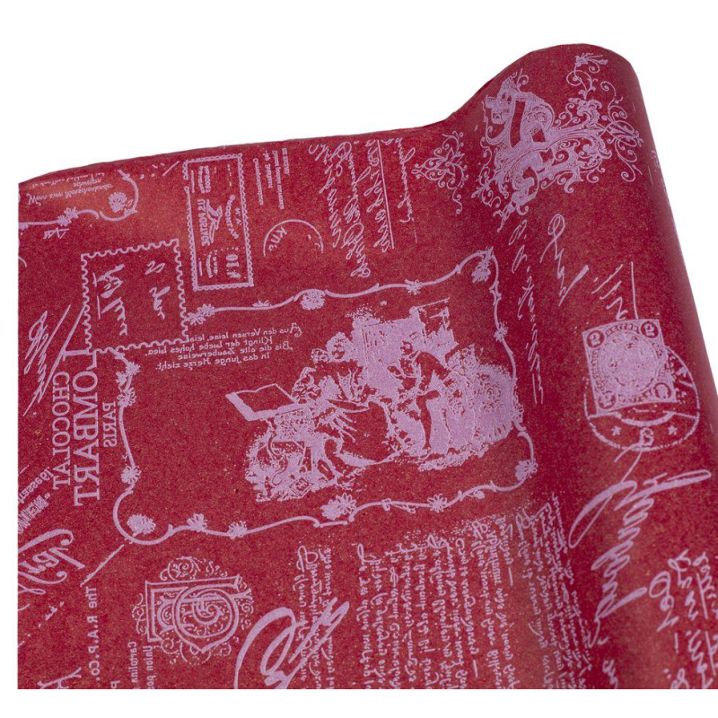 Крафт-папір подарункова 75 г, “Відкритка“ малина+біла, 0,7 х 9 м Рожевий Unison 02.250-4 KNZ