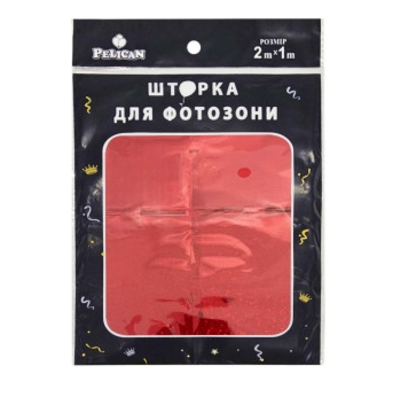 Фотозона 2 м х 1 м, “Квадрат голограма“ червона Червоний Pelican 872240 KNZ