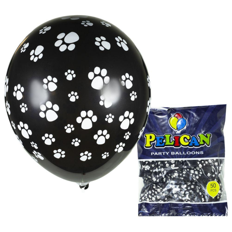 Кульки 12“ (30см), чорний — лапки, 50 шт/пач Чорний Pelican 824516/1250-516 KNZ