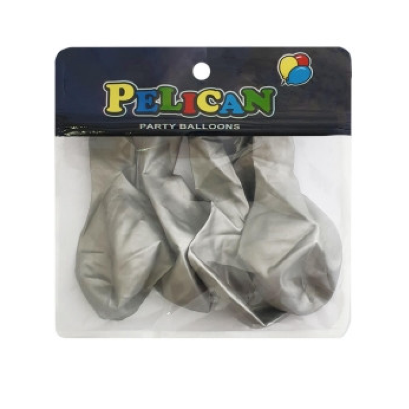 Кульки 12“ (30см), хром срібло, 5 шт/пач Срібний Pelican 813302 KNZ