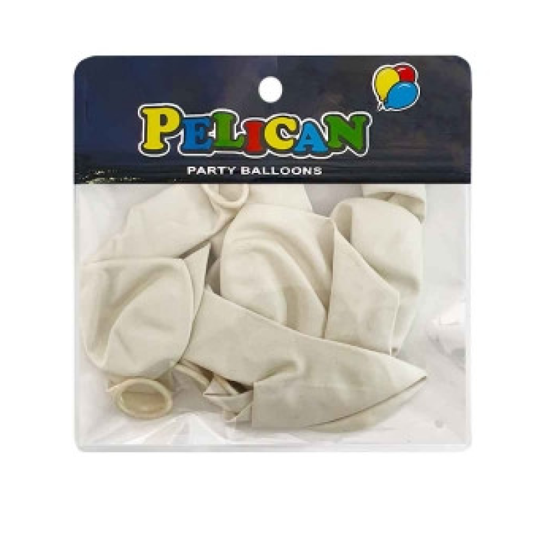 Кульки 10“ (26см) макарун білий, 10 шт/пач Білий Pelican 811201 KNZ