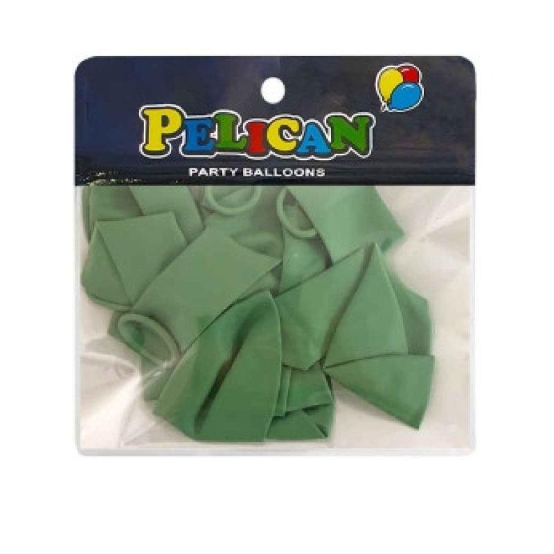Кульки 10“ (26см) вінтажні гумові-зелені, 10 шт/пач Зелений Pelican 811068 KNZ