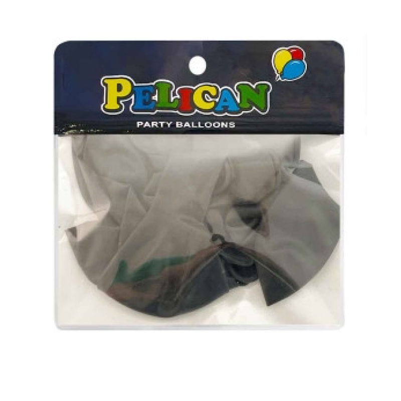 Кульки 10“ (26см) пастель чорний, 10 шт./пач. Чорний Pelican 811028 KNZ