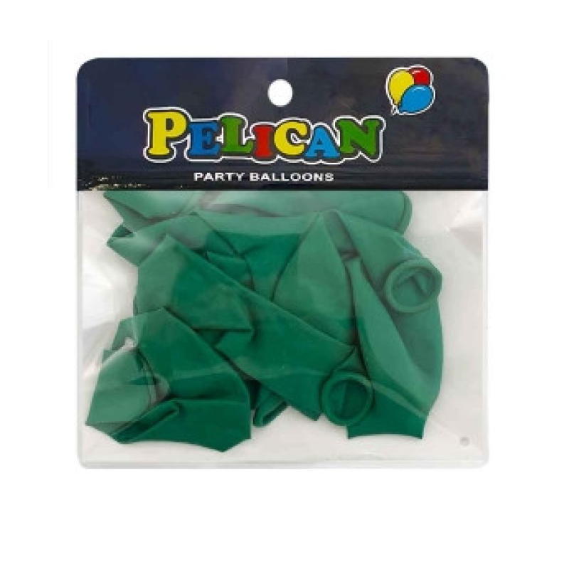 Кульки 10“ (26см) пастель зелений темний, 10 шт/пач Зелений Pelican 811019 KNZ