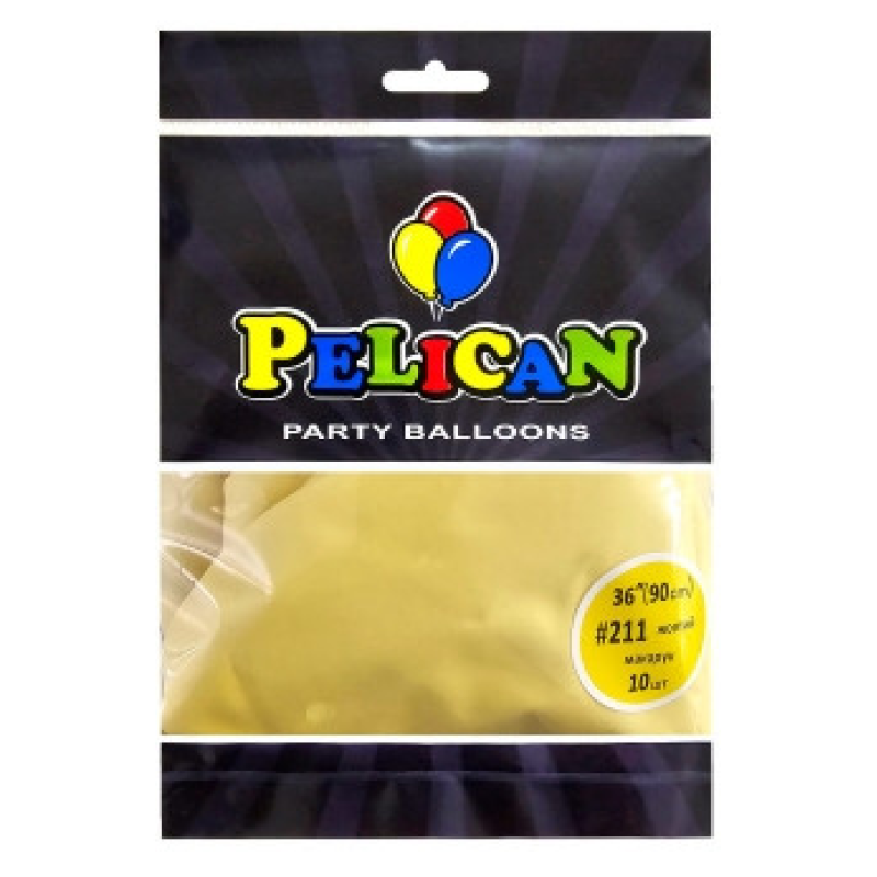 Кульки латексні 36“ (90см) макарун жовтий, 10 шт Жовтий Pelican 8200211 KNZ