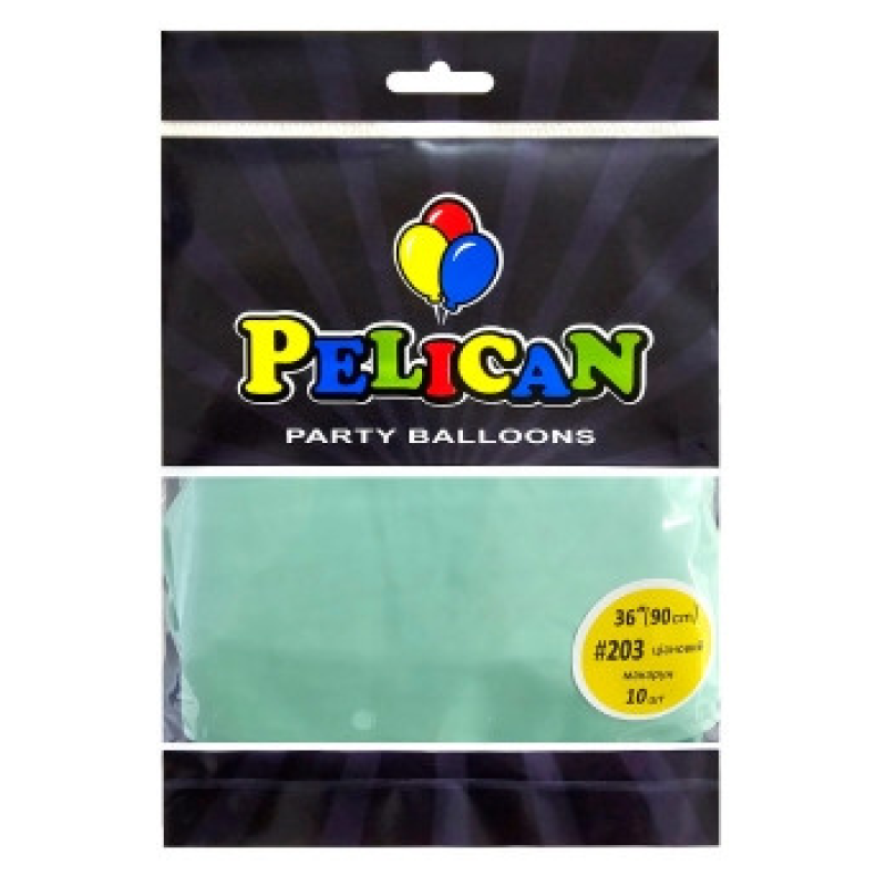 Кульки латексні 36“ (90см) макарун ціановий, 10 шт Зелений Pelican 8200203 KNZ