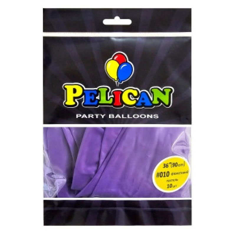 Кульки латексні 36“ (90см) пастель фіолетовий, 10 шт Фіолетовий Pelican 8200010 KNZ