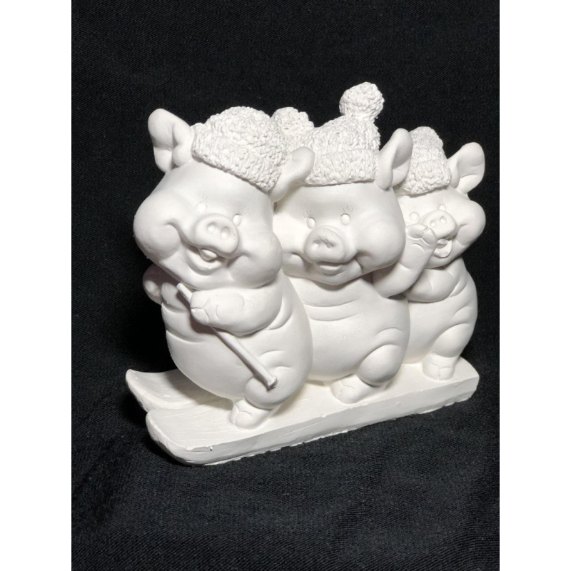 Гіпсова фігурка для розфарбовування “ТРИ ПОРОСЕНКА НА ЛИЖАХ“ ТПЛ-112 KNZ