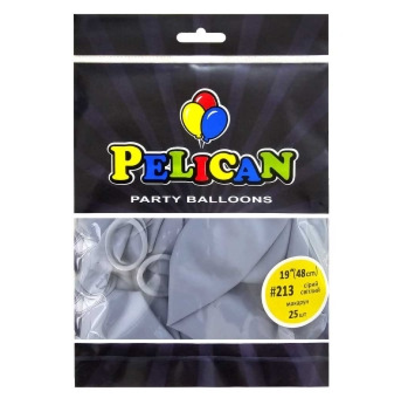 Кульки латексні 19“ (48см) макарун сірий світлий, 25 шт Сірий Pelican 819213 KNZ