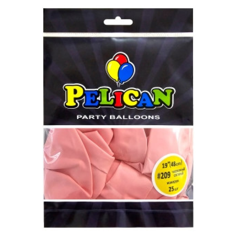Кульки латексні 19“ (48см) макарун червоний світлий, 25 шт Червоний Pelican 819209 KNZ