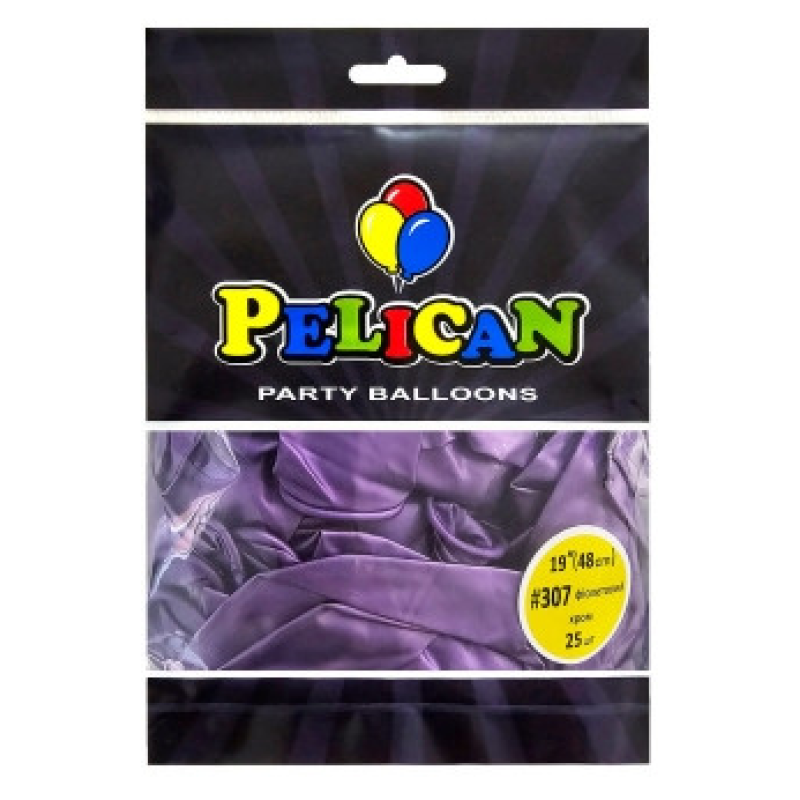 Кульки латексні 19“ (48см) хром фіолетовий, 25 шт Фіолетовий Pelican 819307 KNZ