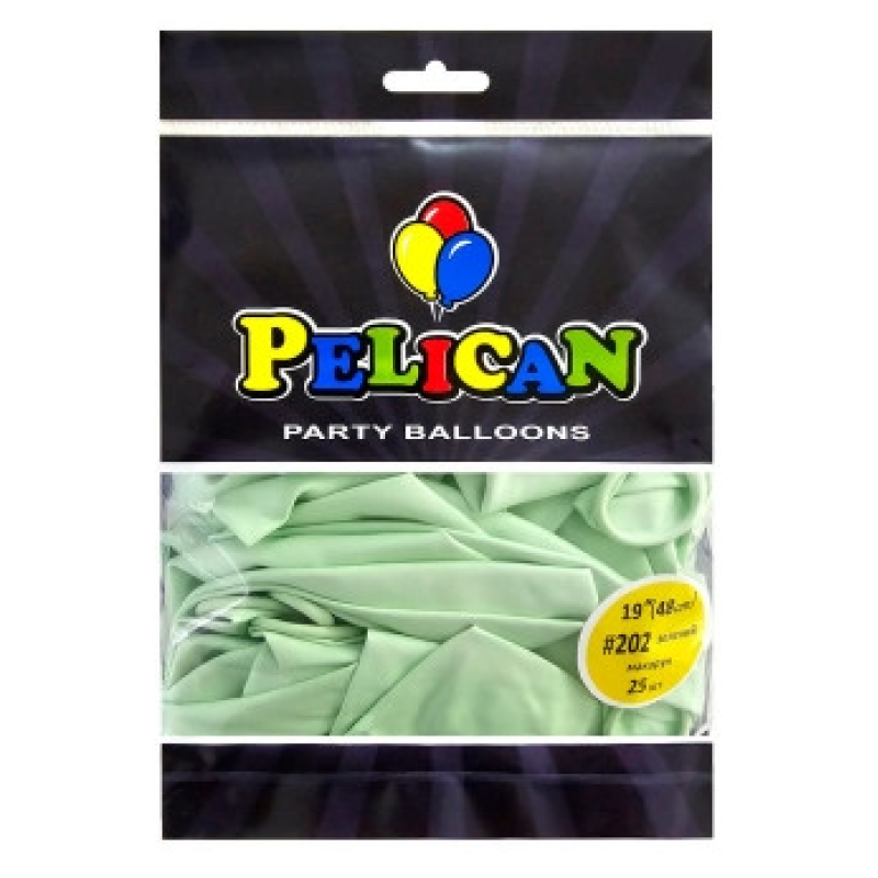 Кульки латексні 19“ (48см) макарун зелений, 25шт Зелений Pelican 819202 KNZ