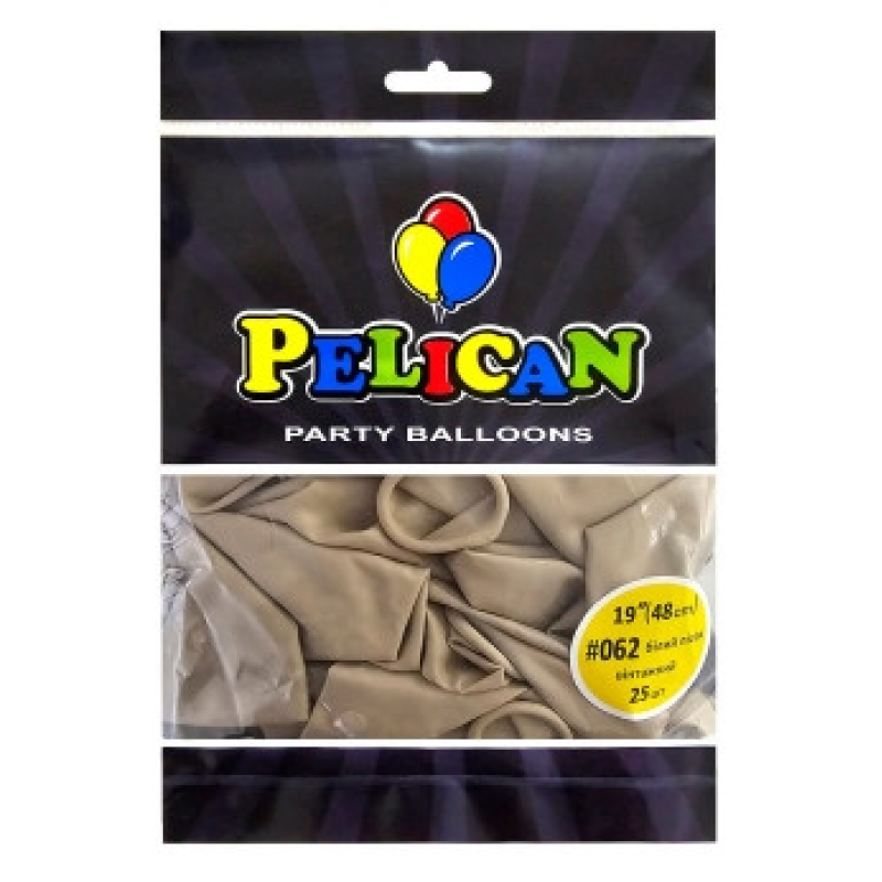 Кульки латексні 19“ (48см) вінтажний білий пісок, 25 шт Бежевий Pelican 819062 KNZ