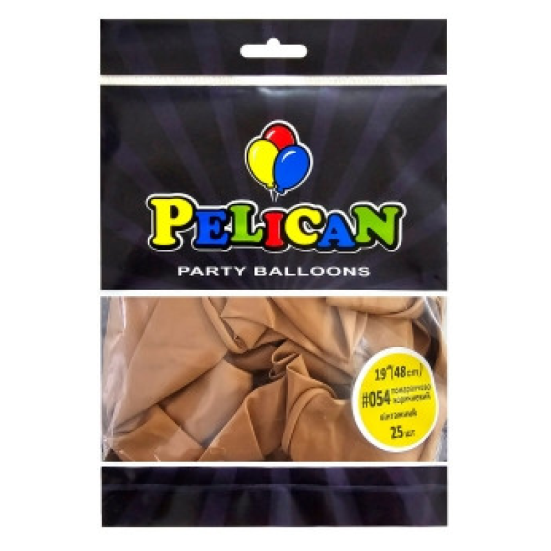 Кульки латексні 19“ (48см) вінтажний жовтогарячо-коричневий, 25 шт Коричневий Pelican 819054 KNZ