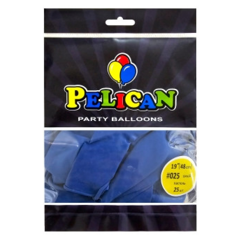 Кульки латексні 19“ (48см) вінтажний синій, 25 шт Синій Pelican 819025 KNZ