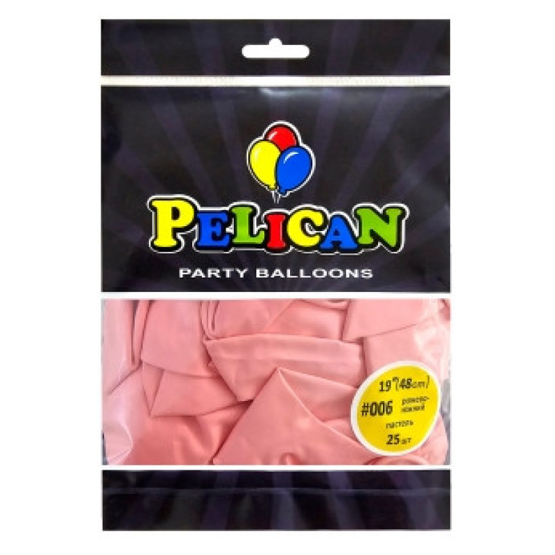Кульки латексні 19“ (48см) вінтажний рожевий ніжний, 25 шт Рожевий Pelican 819006 KNZ