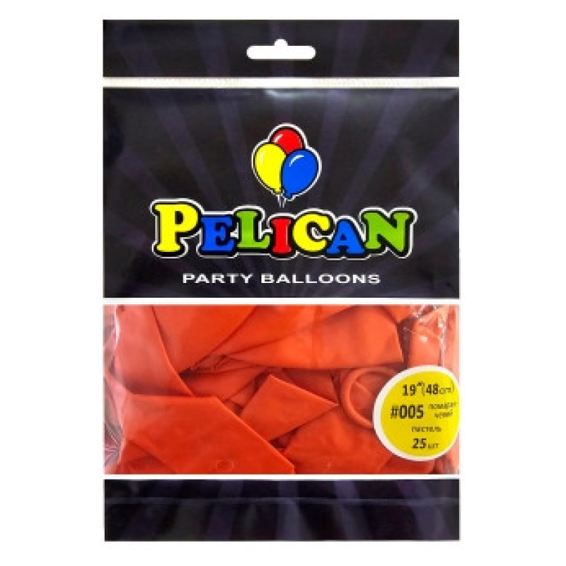 Кульки латексні 19“ (48см) вінтажний жовтогарячий, 25 шт Жовтогарячий Pelican 819005 KNZ