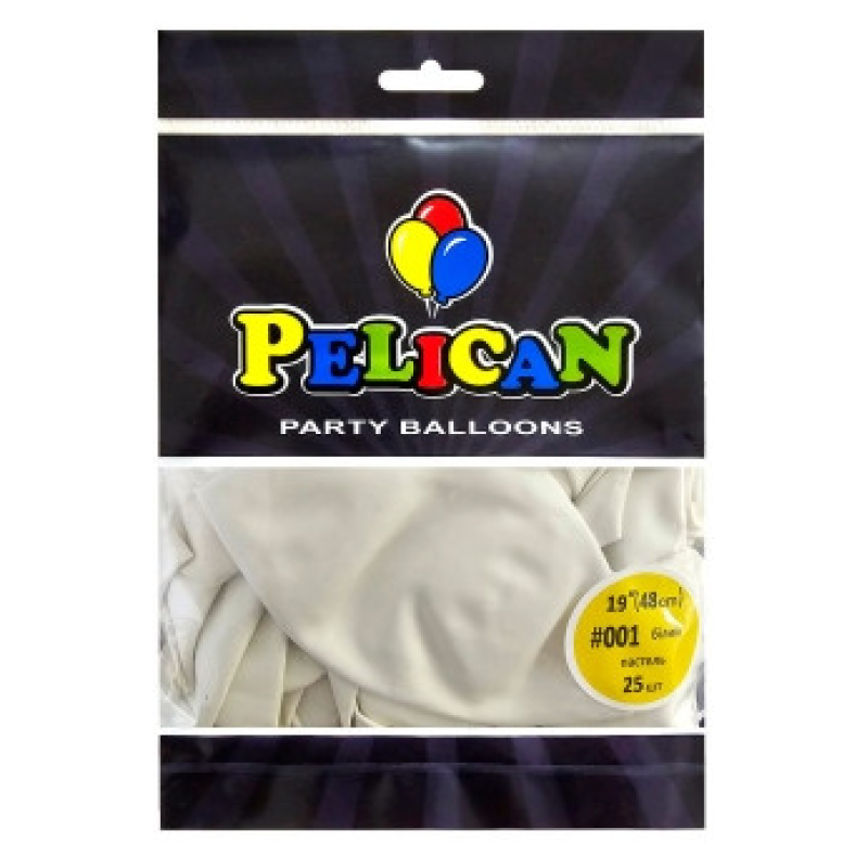 Кульки латексні 19“ (48см) вінтажний білий, 25 шт Білий Pelican 819001 KNZ