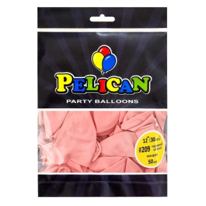 Кульки латексні 12“ (30см) макарун червоний світлий, Pelican 50 шт Червоний Pelican 812209 KNZ