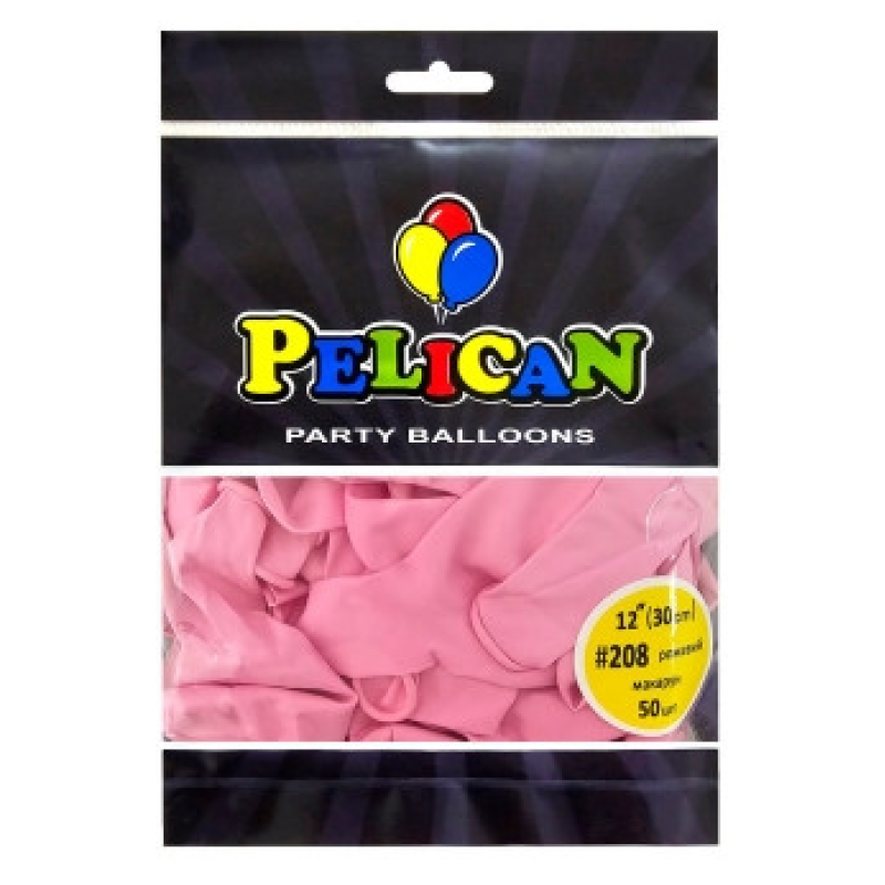 Кульки латексні 12“ (30см) макарун рожевий, Pelican 50 шт Рожевий Pelican 812208 KNZ
